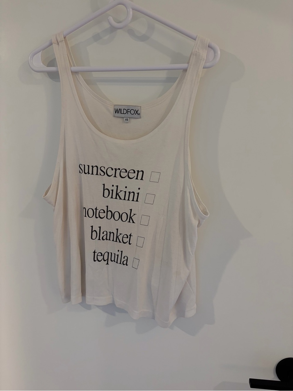 Wildfox Cream Graphic Tank Top